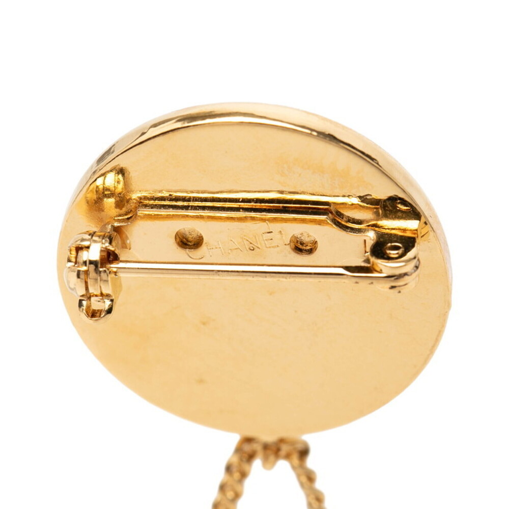CHANEL Gold Logo Brooch - Picture 3 of 3
